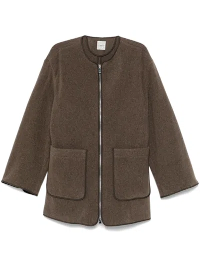 Totême Brown Felt Jacket In Grey