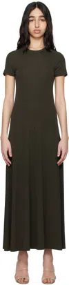 Totême Brown Fluid Jersey Maxi Dress In Pepper 273