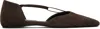 Totême Brown Suede T-strap Ballerina Flats In Pepper 273