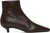 Shop Totême Brown 'the Slim Ankle' Boots In Bark 213