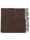 Totême Fringed-edge Knit Scarf In Brown