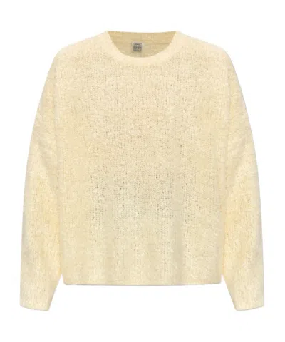 Totême Brushed-effect Silk Jumper In White
