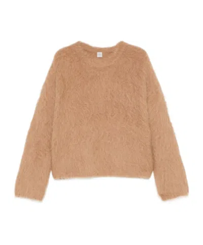 Totême Brushed-finish Sweater In Nude
