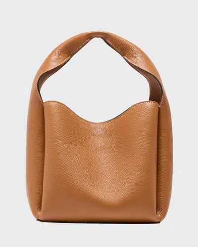 Totême Bucket Bag In Pebble Grain Leather In Tan