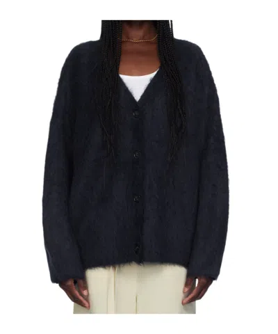 Totême Button Boxy Sweater In Black