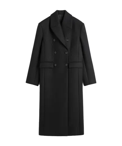 Totême Button Coat In Black