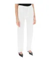 Totême Toteme Twisted Seam High Waist Straight Leg Crop Jeans In White
