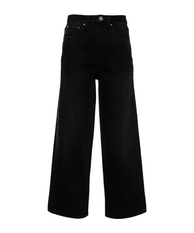 Totême Button Wide-legged Casual Pants In Black