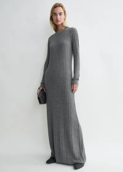 Totême Cable Knit Dress Grey Melange