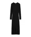 Totême Draped Asymmetric Midi Dress In Black
