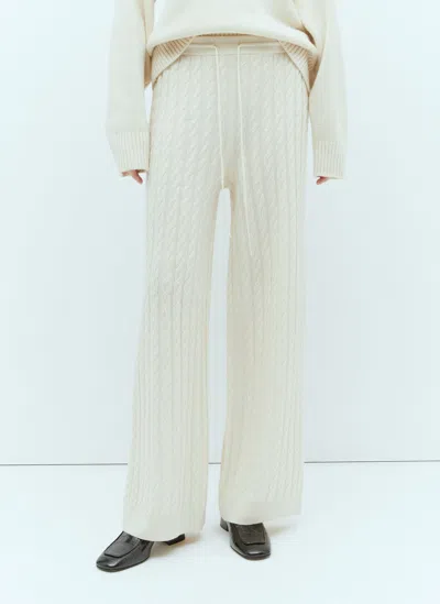 Totême Cable Knit Trousers In White