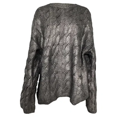 Totême Cable-knit Sweater In Silver Wool