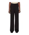 Totême Hose Mit Weitem Bein Aus Einer Woll-kaschmirmischung Mit Zopfstrickmuster In Black