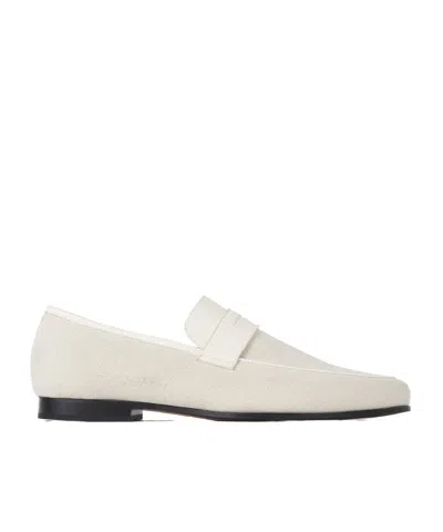 Totême Canvas Penny Loafers In White