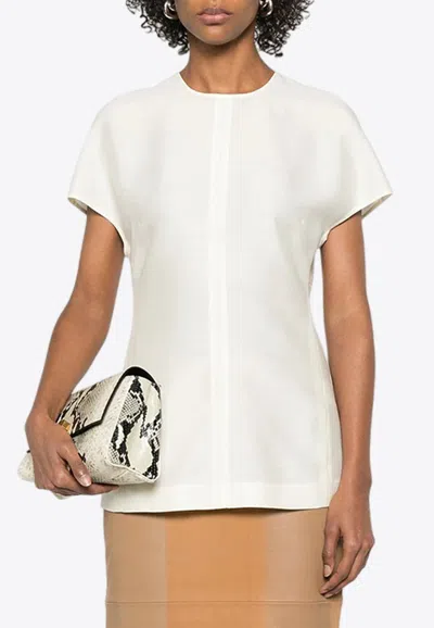 Totême Cap-sleeved Slim Wool Top In Cream