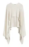 Totême Toteme Ecru Knitted Cape In Ivory