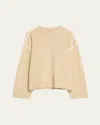 Totême Toteme Whipstitched Wool-blend Jumper In Light/pastel Brown
