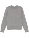 Totême Gray Cropped Crewneck Knit Sweater In グレー