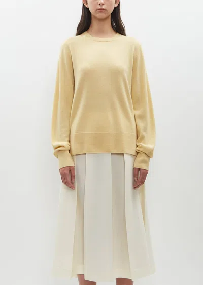 Totême Cashmere Crewneck Sweater In Soft Yellow