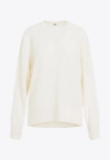Totême Cashmere Knit Crewneck Sweater In White