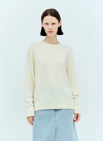 Totême Cashmere Knit Crewneck Jumper In Cream