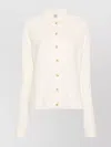 Totême Straight-collar Cashmere Shirt In White