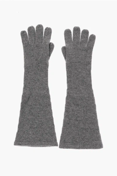 Totême Cashmere Long Gloves In Gray