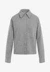Totême Grey Shirt With Raglan Sleeves In Cashmere Woman In Gray