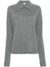 Totême Straight-collar Cashmere Shirt In Grey