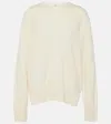Totême Cashmere Knit Crewneck Sweater In White