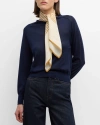 Totême Centered Monogram Cotton-silk Scarf In Bone