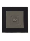 Totême Centered Monogram Silk Scarf Black In Black Monogram