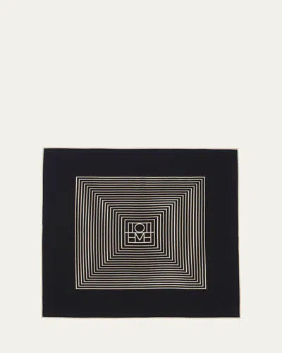 TOTÊME CENTERED MONOGRAM SILK SQUARE SCARF