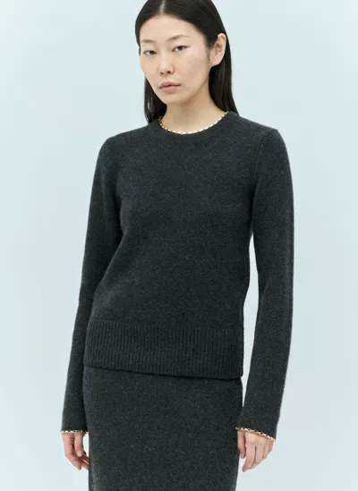 Totême Chain-edge Knit Sweater In Grey