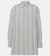 Totême Toteme Relaxed Fit Plaid Linen Blend Button-up Shirt In Metallic