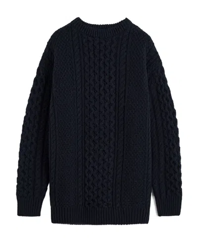 Totême Chunky Cable-knit Wool Jumper In Black