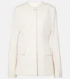 Totême Off-white Collarless Cinched Jacket In White