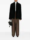 Totême Cinched Shearling Jacket In Navy In Blue