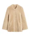 Totême Cinched Lamb Shearling Jacket In Nude