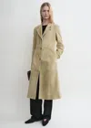Totême Cinched Suede Coat Desert In Desert