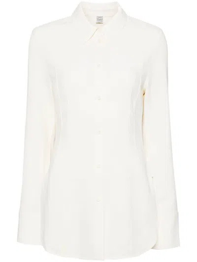 Totême Classic Collar Shirt In Beige