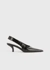 Totême Classic Croco-embossed Slingbacks Dark Brown In Dark Brown