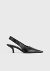 Totême Classic Leather Slingback Heels In Black