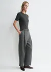 Totême Classic Rib Tee Charcoal Melange In Charcoal Melange