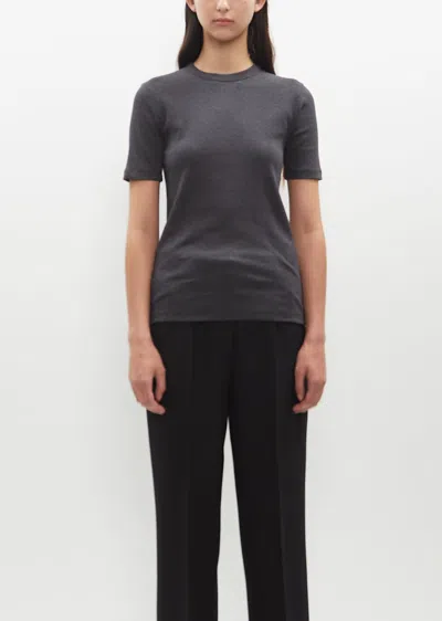 Totême Classic Rib Tee In Charcoal Melange