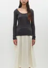 Totême Classic Rib Top In Charcoal Melange