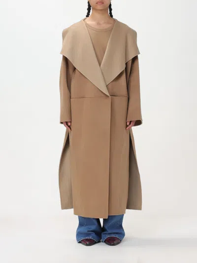 Totême Oversized Two-tone Wool And Cashmere-blend Coat In Beige