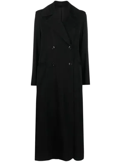 Totême Toteme Woman Overcoat & Trench Coat Black Size 10 Viscose, Linen, Cotton