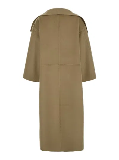 Totême Brown Long Coat With Shawl Revers