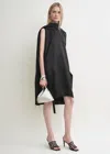 Totême Black Cocoon Scarf Minidress In Black